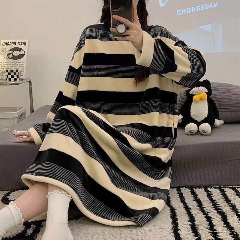 Layla Dreams Striped Flannel Nightgown