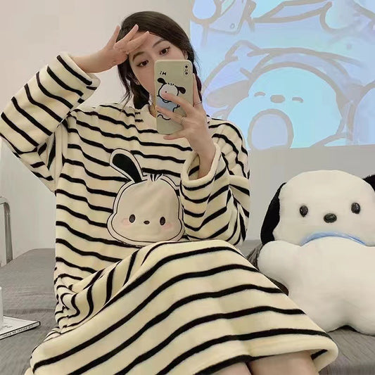 Layla Dreams Striped Flannel Nightgown