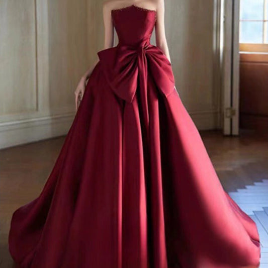 Fakhama Luxurious Red Strapless Dress