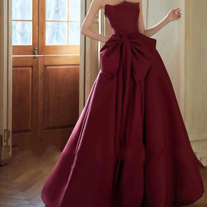 Fakhama Luxurious Red Strapless Dress