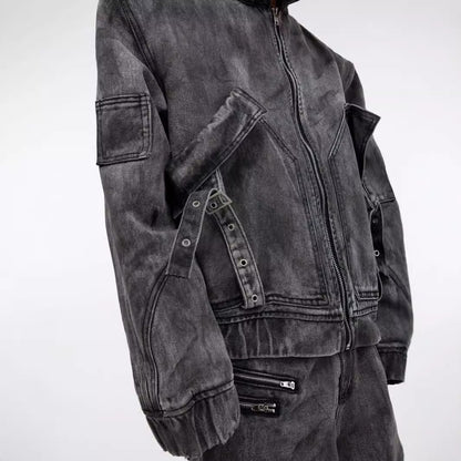 Al-Qamar Ensemble Denim Vintage Set