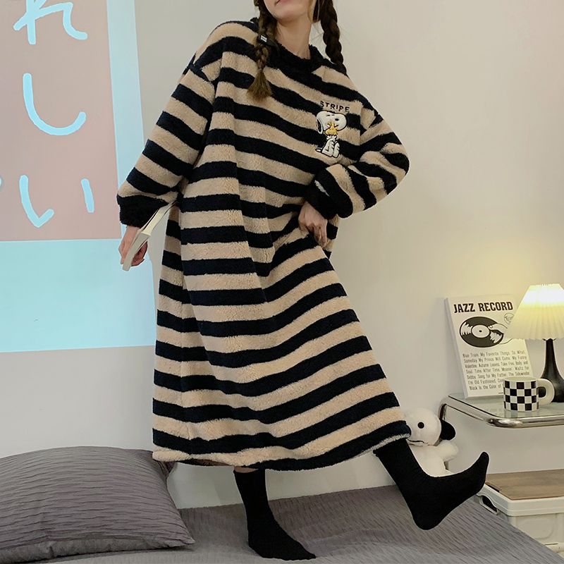 Layla Dreams Striped Flannel Nightgown