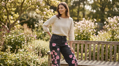 Sirwal Mutarraz Embroidered Denim