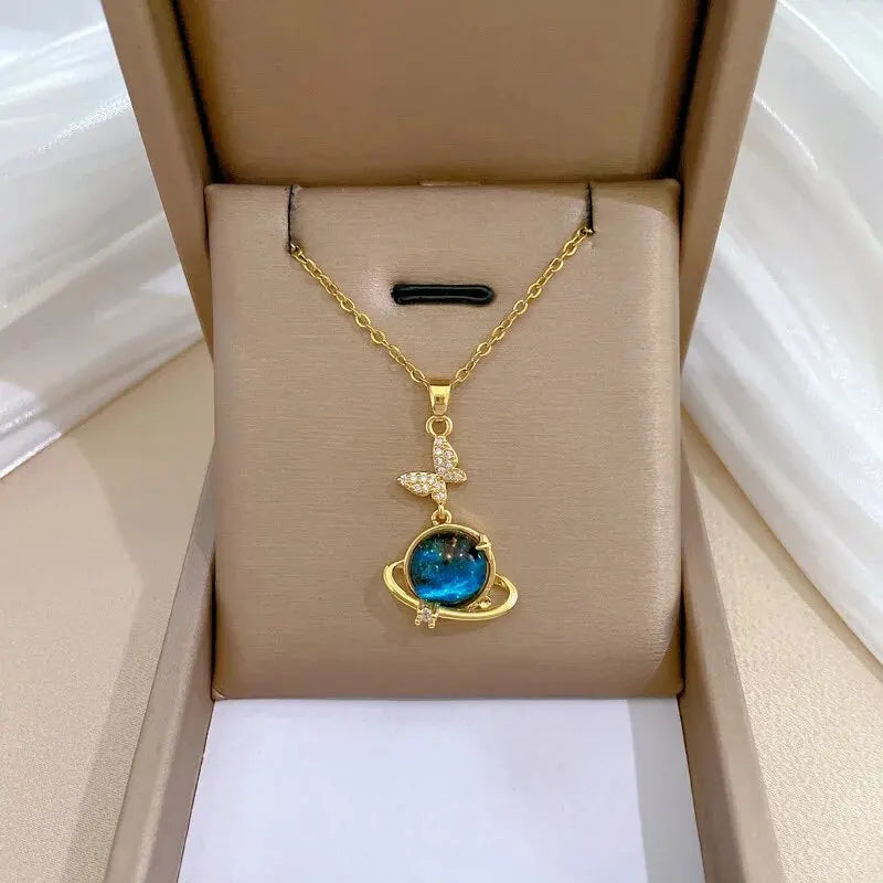 Najm wa Qamar (Star & Moon) Y2K Necklace