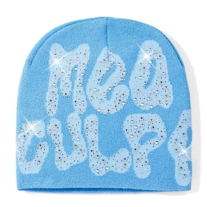 Qub'a Beanie Mea Culpa Rhinestone (Limited Edition) - Y2K Hip Hop