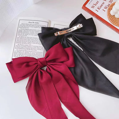 Fiyun Elegant Satin Hair Clip - Large Ribbon