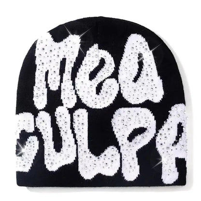 Qub'a Beanie Mea Culpa Rhinestone (Limited Edition) - Y2K Hip Hop