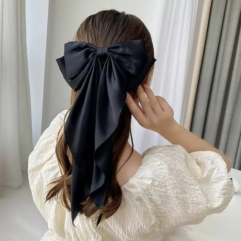Fiyun Elegant Satin Hair Clip - Large Ribbon