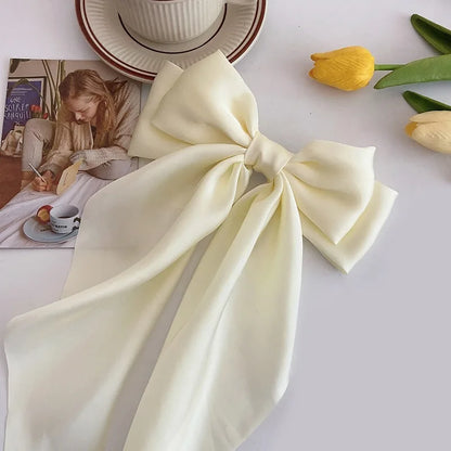 Fiyun Elegant Satin Hair Clip - Large Ribbon