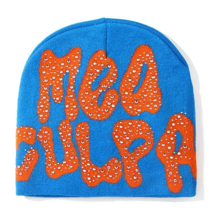 Qub'a Beanie Mea Culpa Rhinestone (Limited Edition) - Y2K Hip Hop