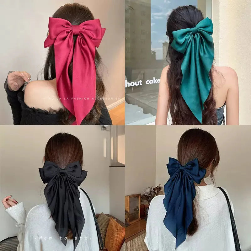 Fiyun Elegant Satin Hair Clip - Large Ribbon