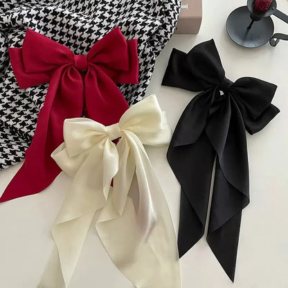 Fiyun Elegant Satin Hair Clip - Large Ribbon