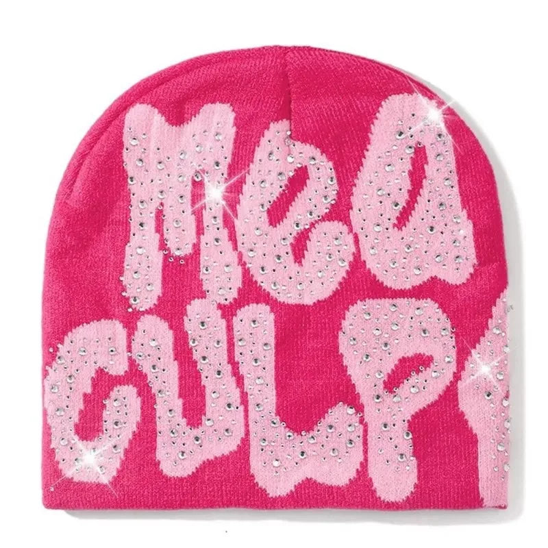 Qub'a Beanie Mea Culpa Rhinestone (Limited Edition) - Y2K Hip Hop