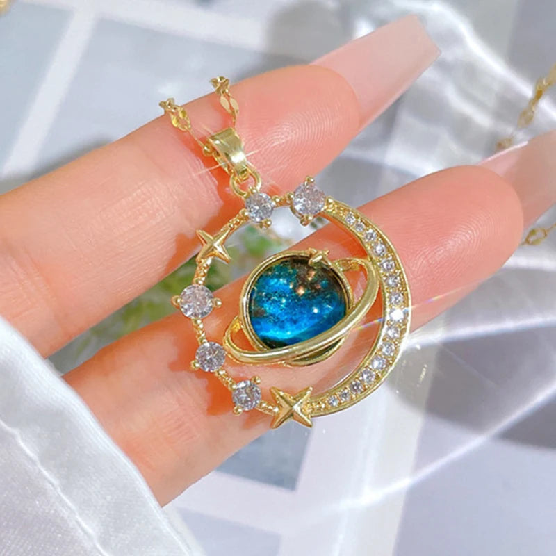 Najm wa Qamar (Star & Moon) Y2K Necklace