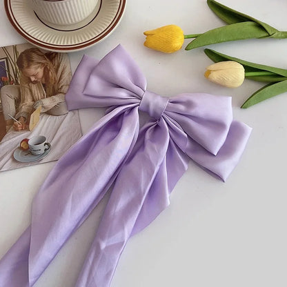Fiyun Elegant Satin Hair Clip - Large Ribbon