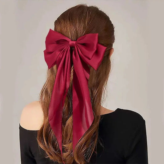Fiyun Elegant Satin Hair Clip - Large Ribbon