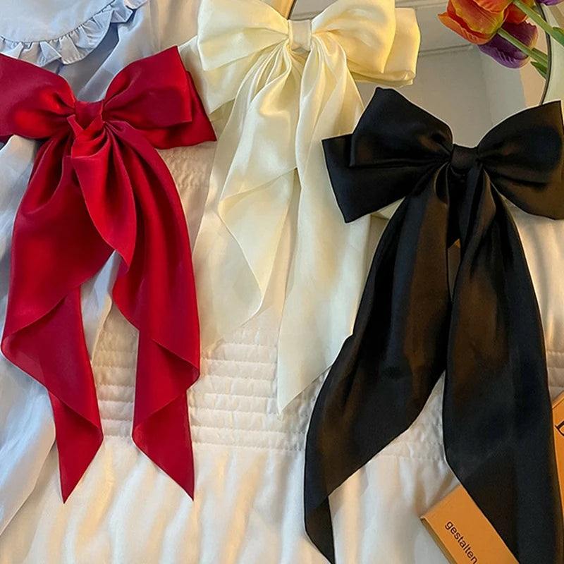 Fiyun Elegant Satin Hair Clip - Large Ribbon