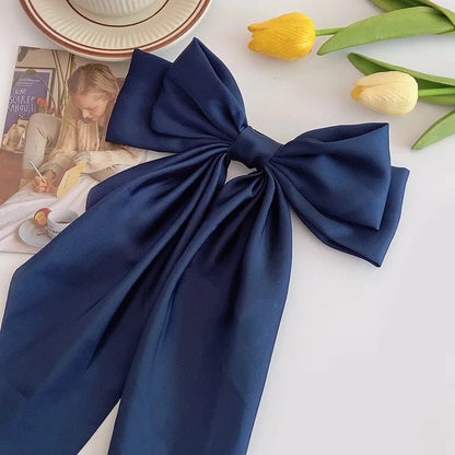 Fiyun Elegant Satin Hair Clip - Large Ribbon