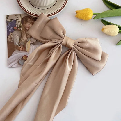 Fiyun Elegant Satin Hair Clip - Large Ribbon