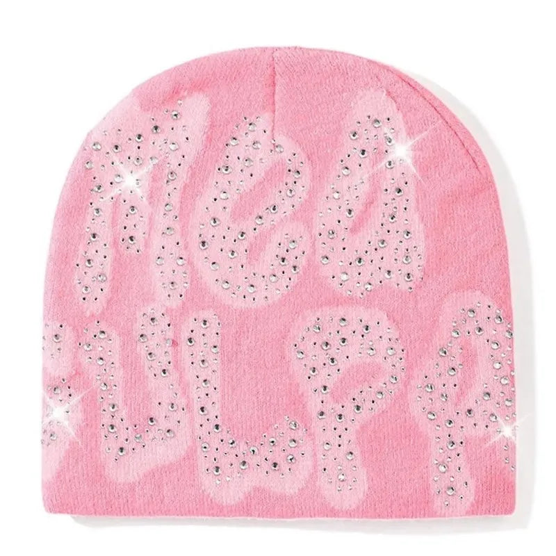 Qub'a Beanie Mea Culpa Rhinestone (Limited Edition) - Y2K Hip Hop