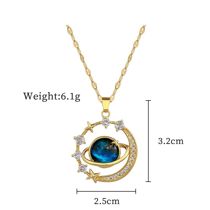 Najm wa Qamar (Star & Moon) Y2K Necklace