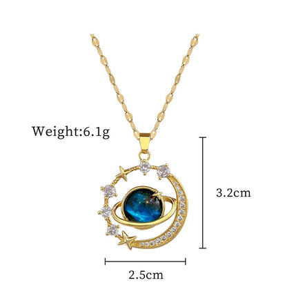 Najm wa Qamar (Star & Moon) Y2K Necklace