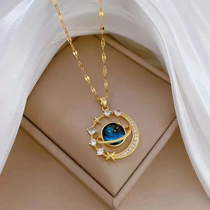 Najm wa Qamar (Star & Moon) Y2K Necklace