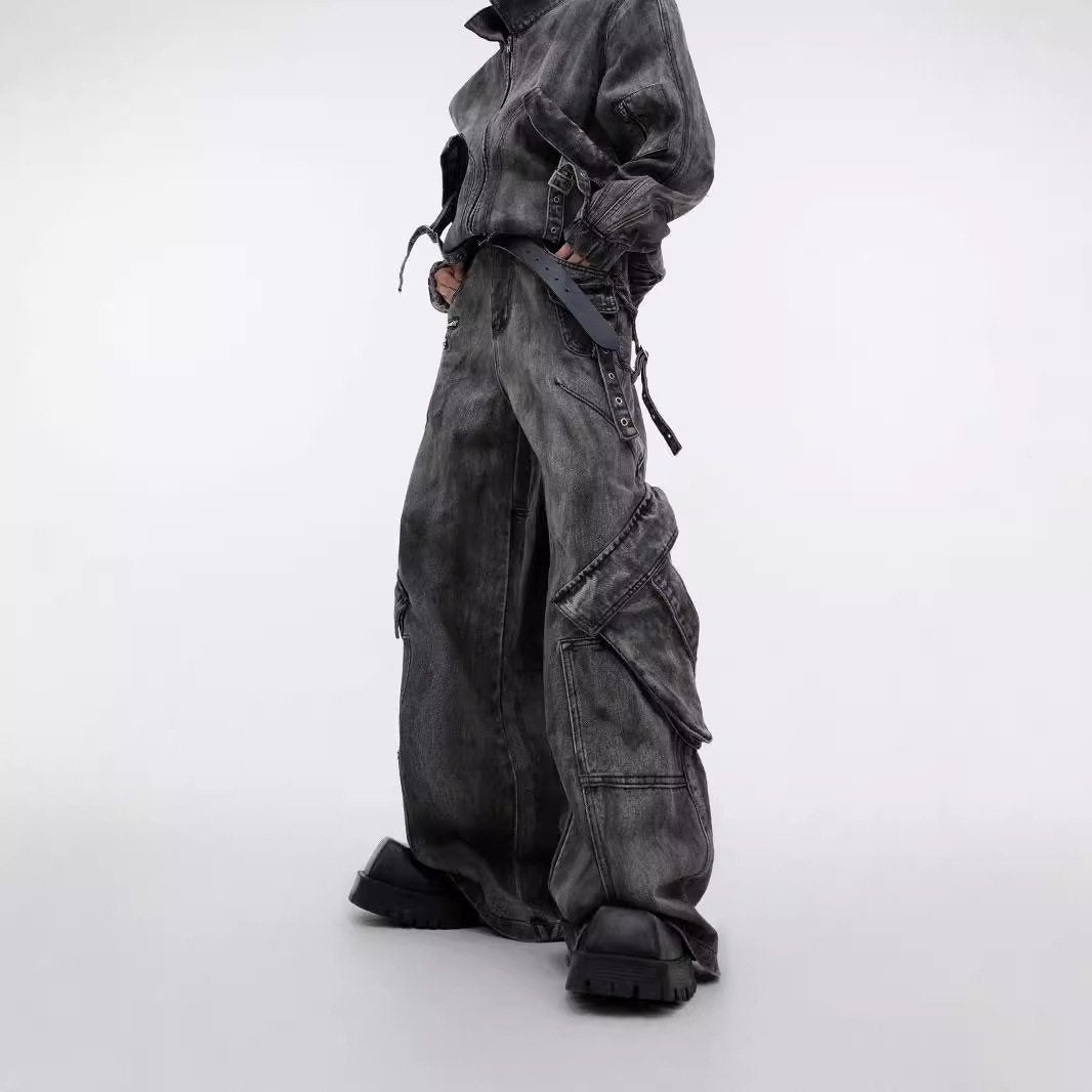 Al-Qamar Ensemble Denim Vintage Set