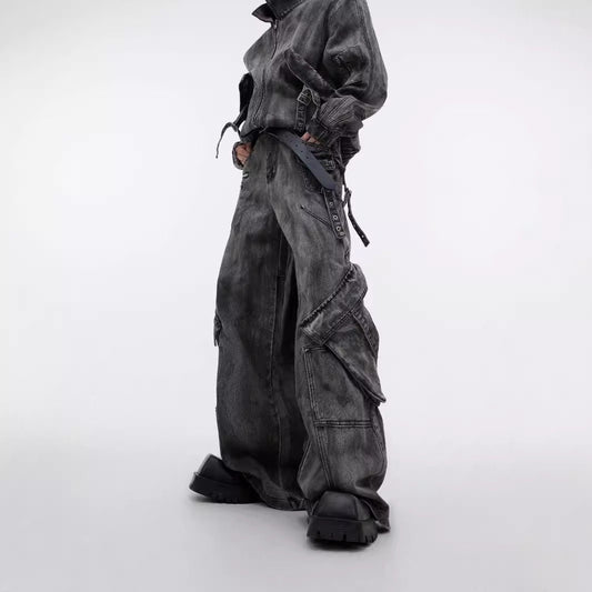 Al-Qamar Ensemble Denim Vintage Set