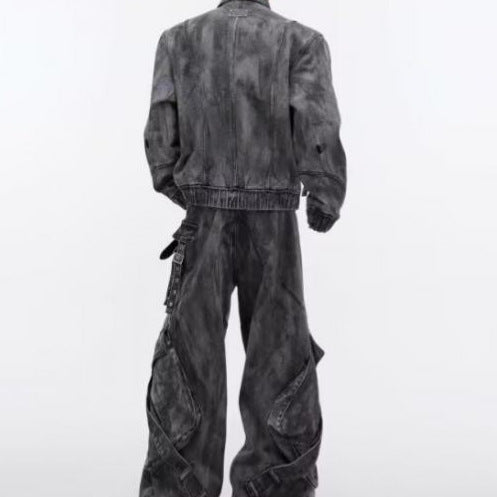 Al-Qamar Ensemble Denim Vintage Set