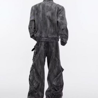 Al-Qamar Ensemble Denim Vintage Set