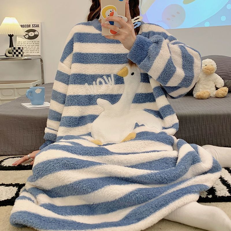 Layla Dreams Striped Flannel Nightgown