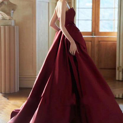 Fakhama Luxurious Red Strapless Dress