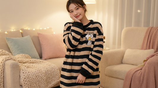 Layla Dreams Striped Flannel Nightgown